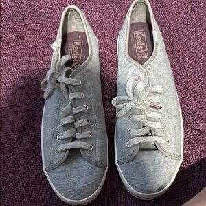 Keds Gray Suede Sneakers with White Laces
